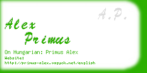 alex primus business card